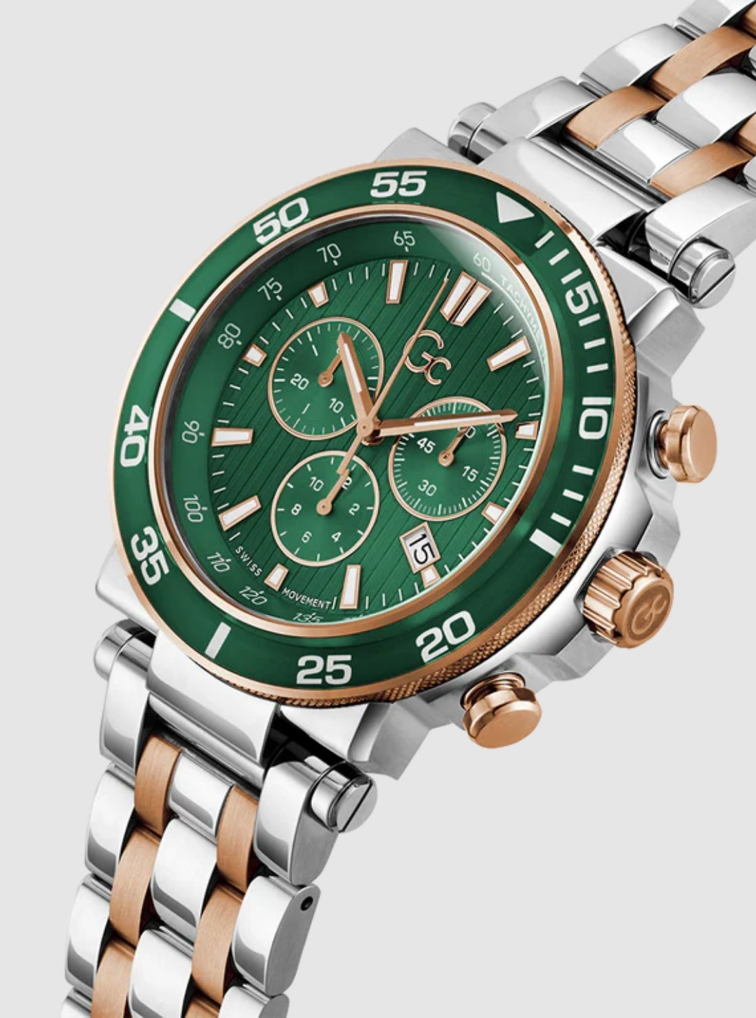 GUESS Watches Silver Green Dial GC One Sport Watch Z14009G9MF Side View