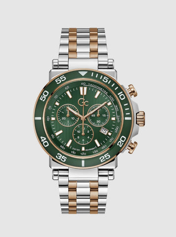 GUESS Watches Silver Green Dial GC One Sport Watch Z14009G9MF Front View