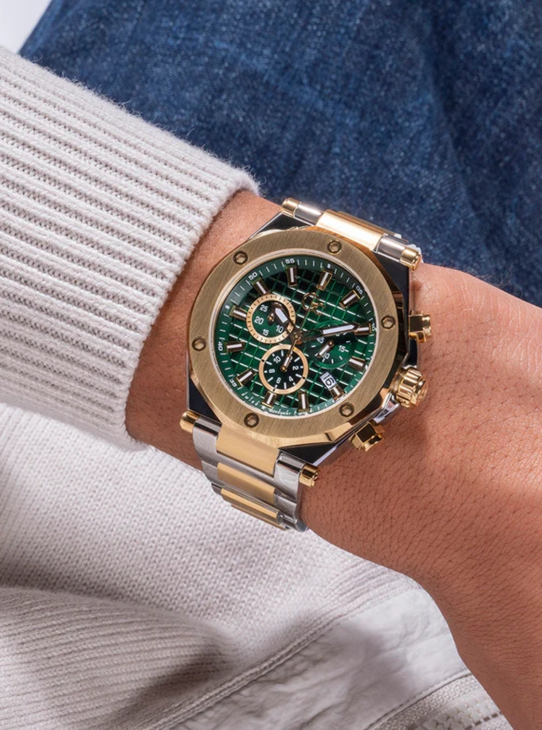 Silver Gold GC Legacy Chronograph Watch