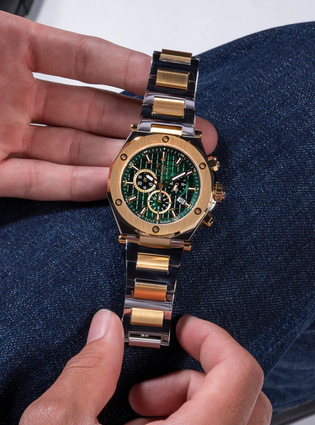 GUESS Accessories Silver Gold GC Legacy Chronograph Watch Z18003G9MF detail View