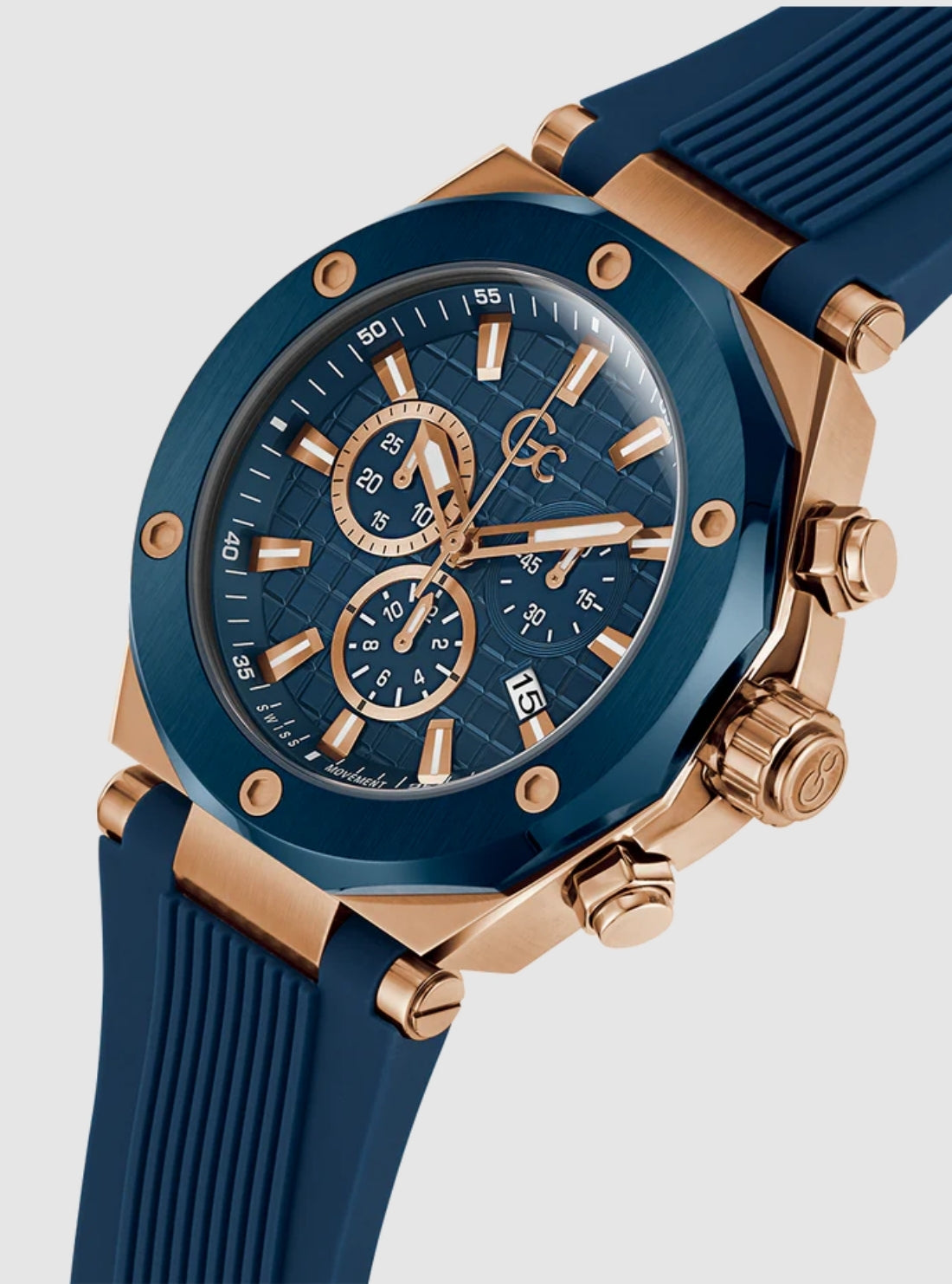 GUESS Watches Blue GC Legacy Chronograph Watch Z18006G7MF Side View