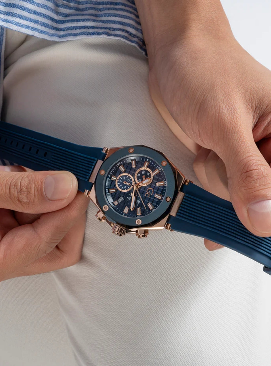GUESS Watches Blue GC Legacy Chronograph Watch Z18006G7MF Model View