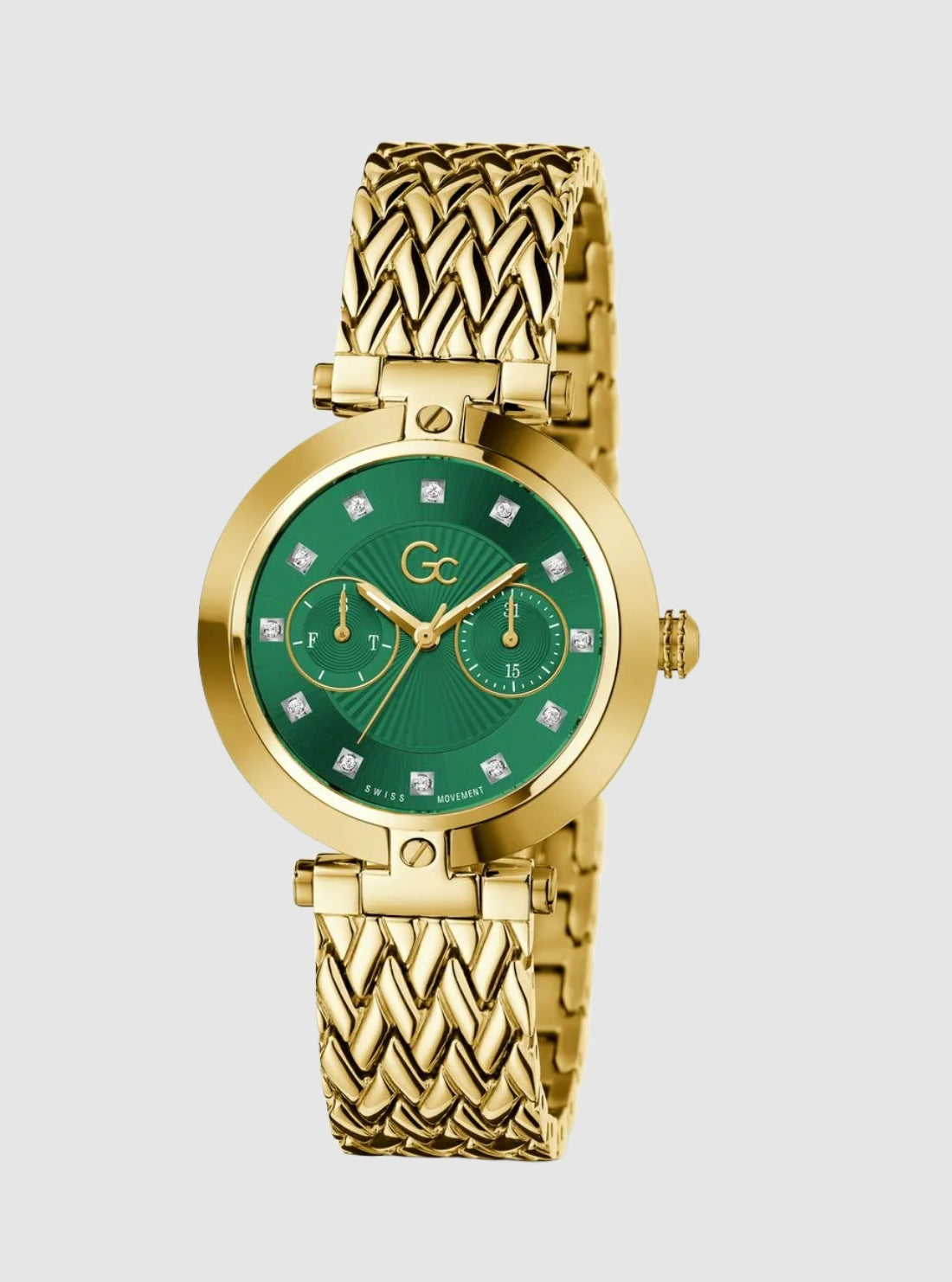 GUESS Watches Gold GC Vogue Green Dial Watch Z21007L1MF Front View