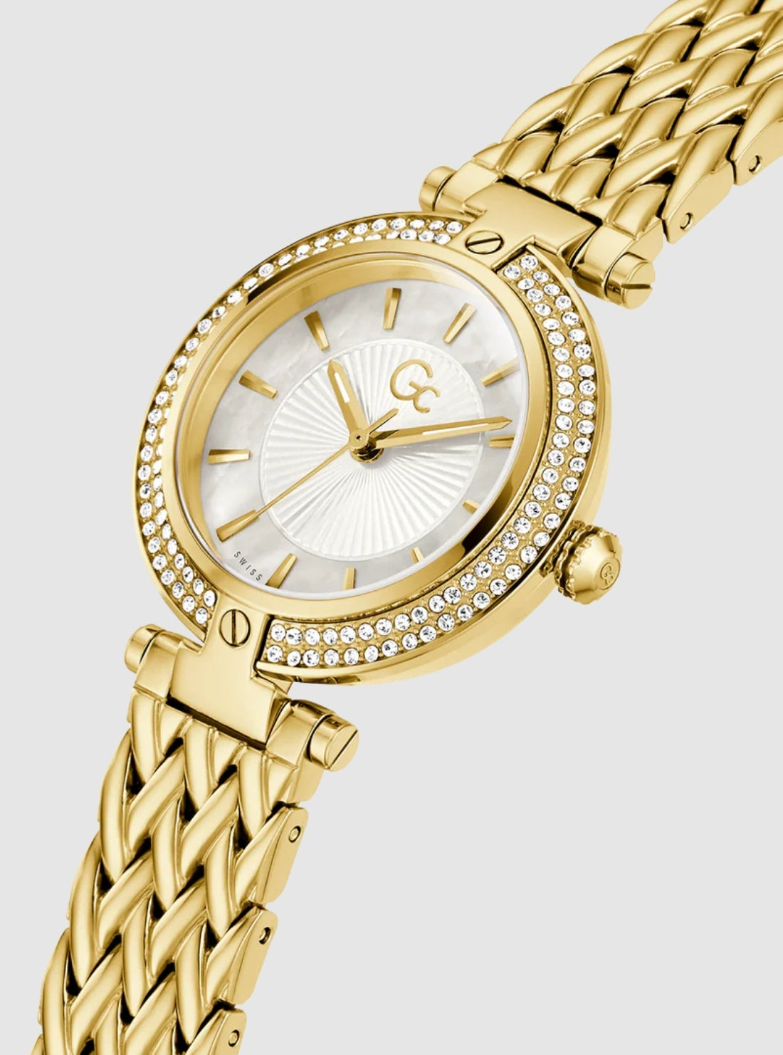 GUESS Watches Gold GC Vogue Crystal Watch Z22002L1MF Side View