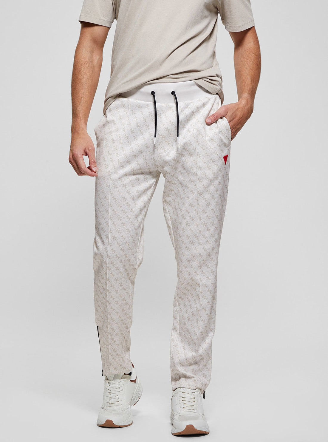 GUESS Mens Eco White Logo Korbin Trackpants Z2BB05FL04Q Front View