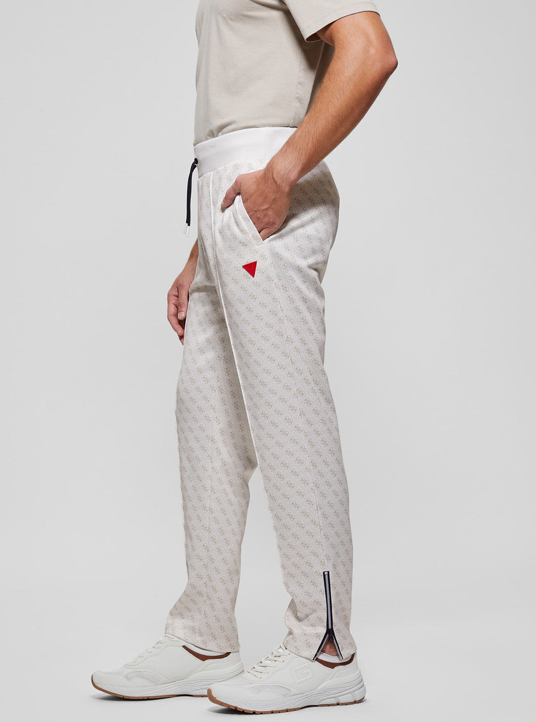 GUESS Mens Eco White Logo Korbin Trackpants Z2BB05FL04Q Side View