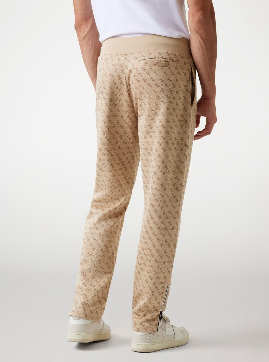 GUESS Mens Eco Beige Logo Korbin Active Trackpants Z2BB05FL04Q Back View_2