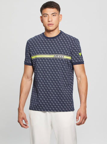 Eco Blue Logo Jamey Active T-Shirt | GUESS Men's Apparel | front view