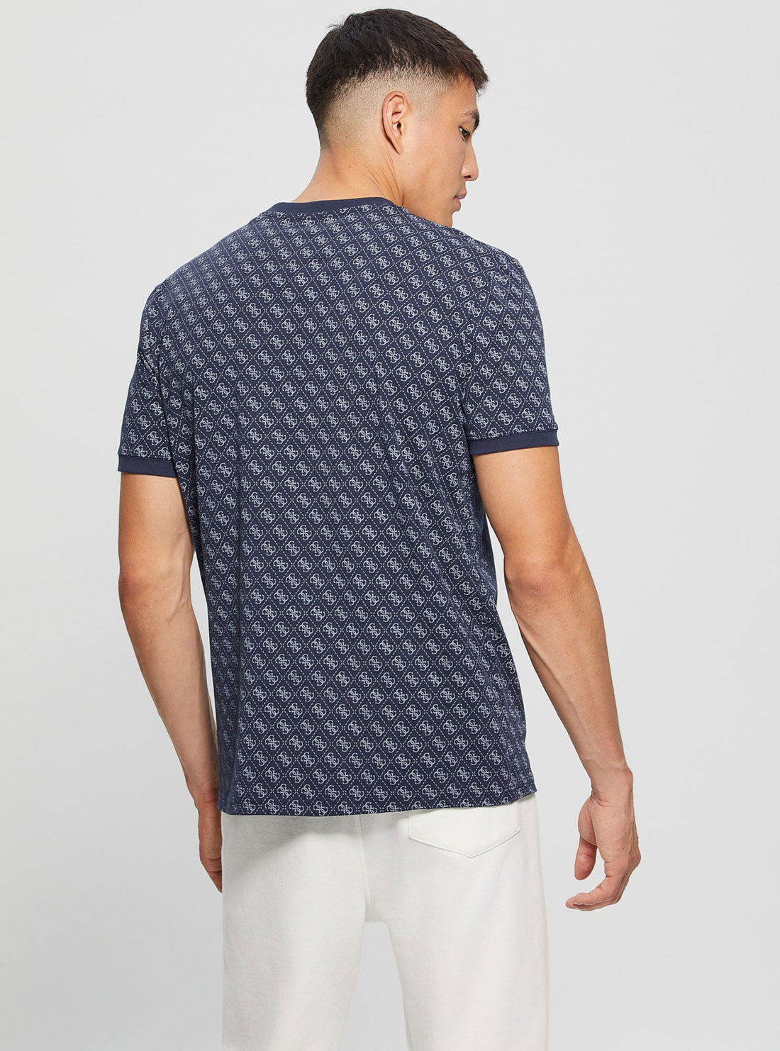 Eco Blue Logo Jamey Active T-Shirt | GUESS Men's Apparel | back view