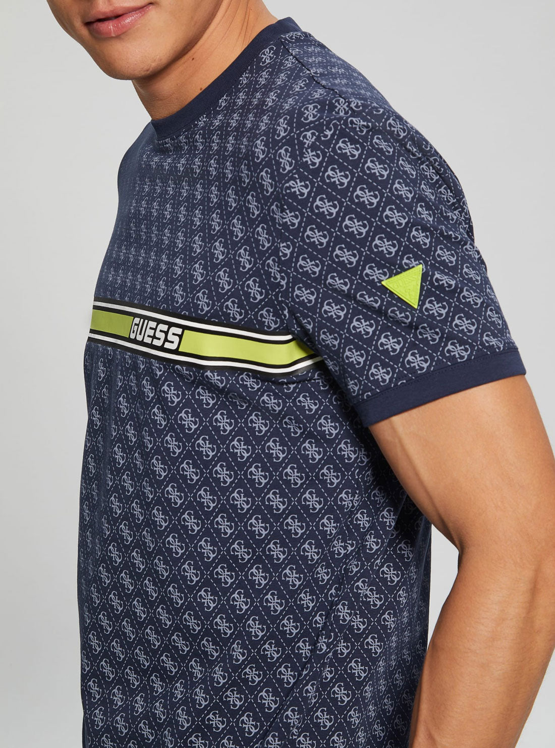 Eco Blue Logo Jamey Active T-Shirt | GUESS Men's Apparel | detail view