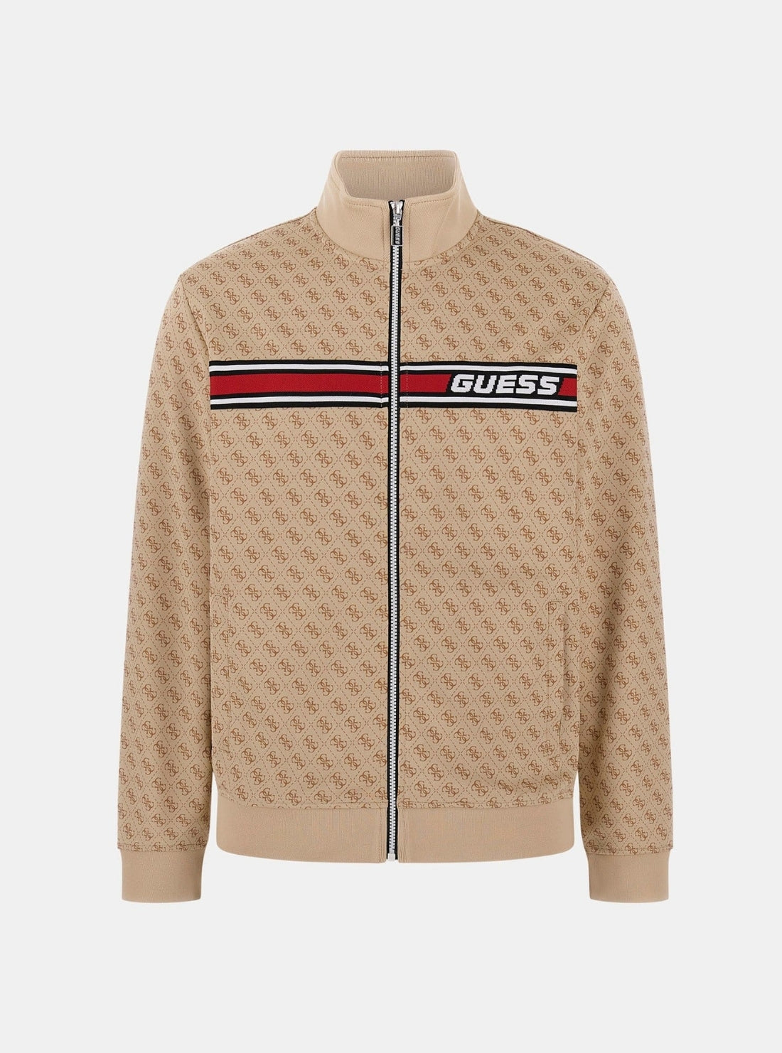 GUESS Mens Eco Beige Logo Korbin Active Jacket Z2BQ06FL04Q Flatlay