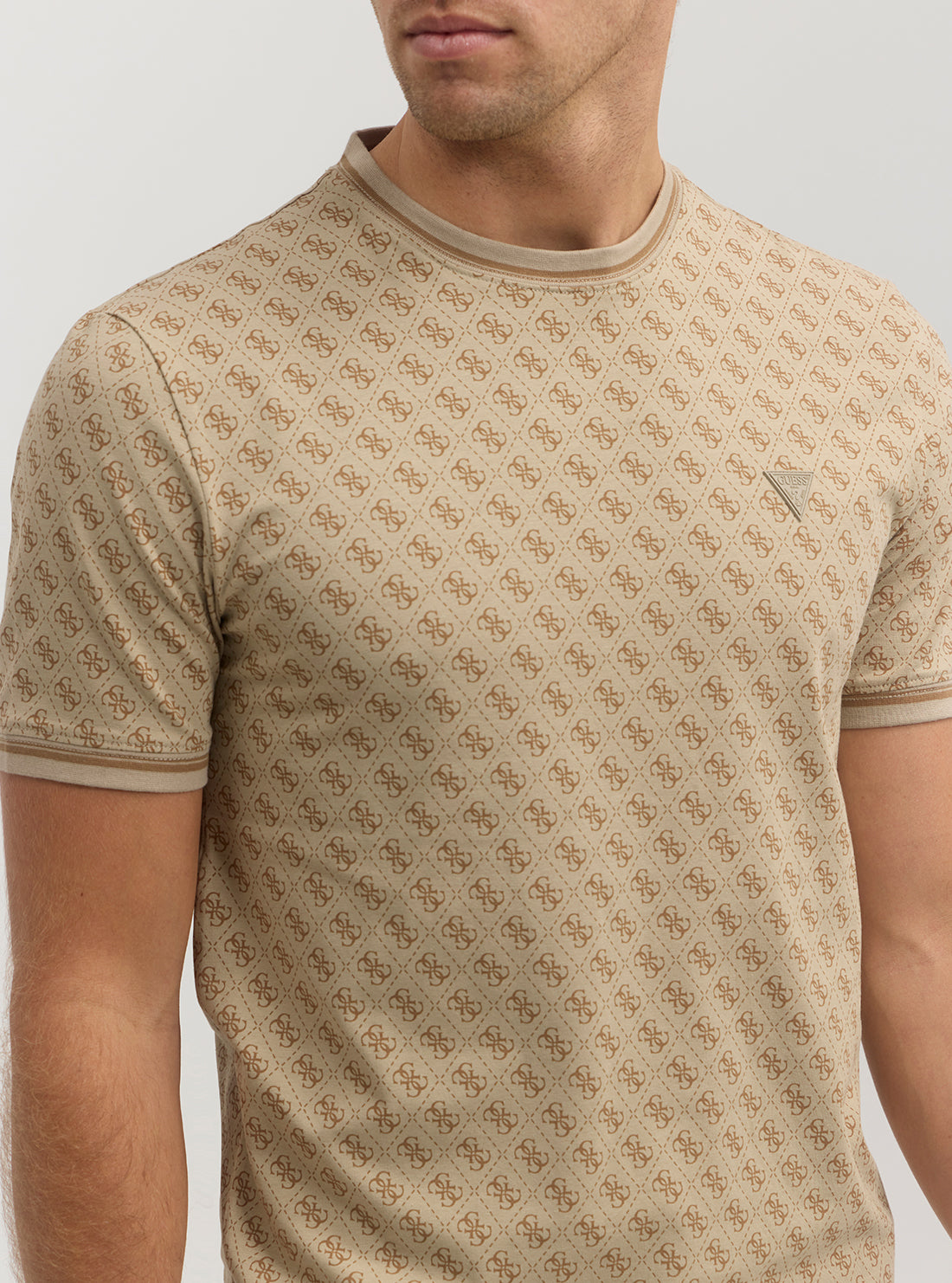 GUESS Mens Eco Beige Marshall Active T-Shirt Z2YI05J1314 Detail View