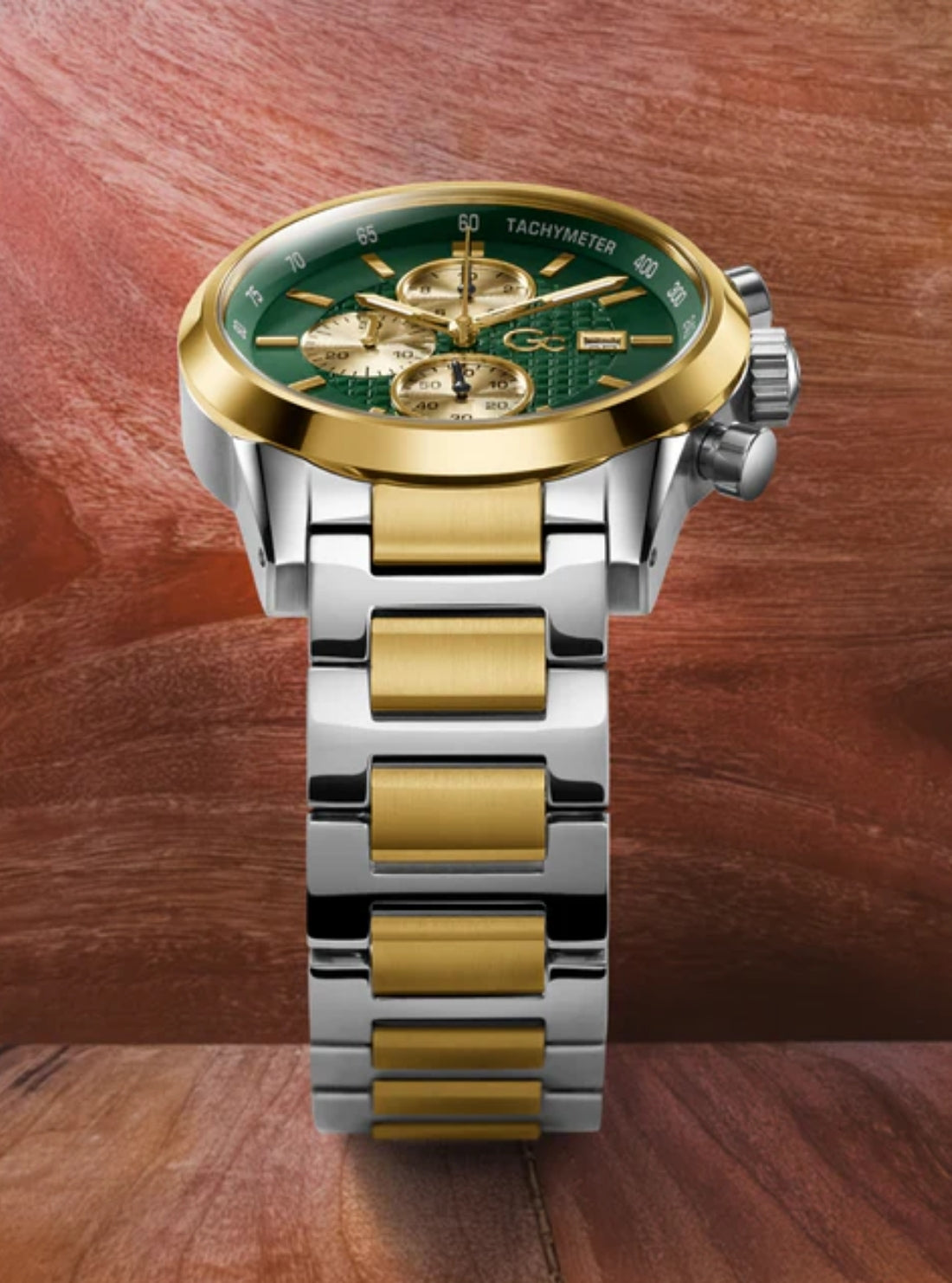 GUESS Watches Silver Gold GC Iron Class Chronograph Watch Z32005G9 Detail View_4