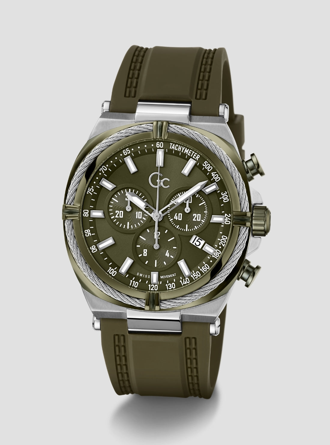 GUESS Accessories Green GC Sportchic Chronograph Watch Z32008G9 Side View