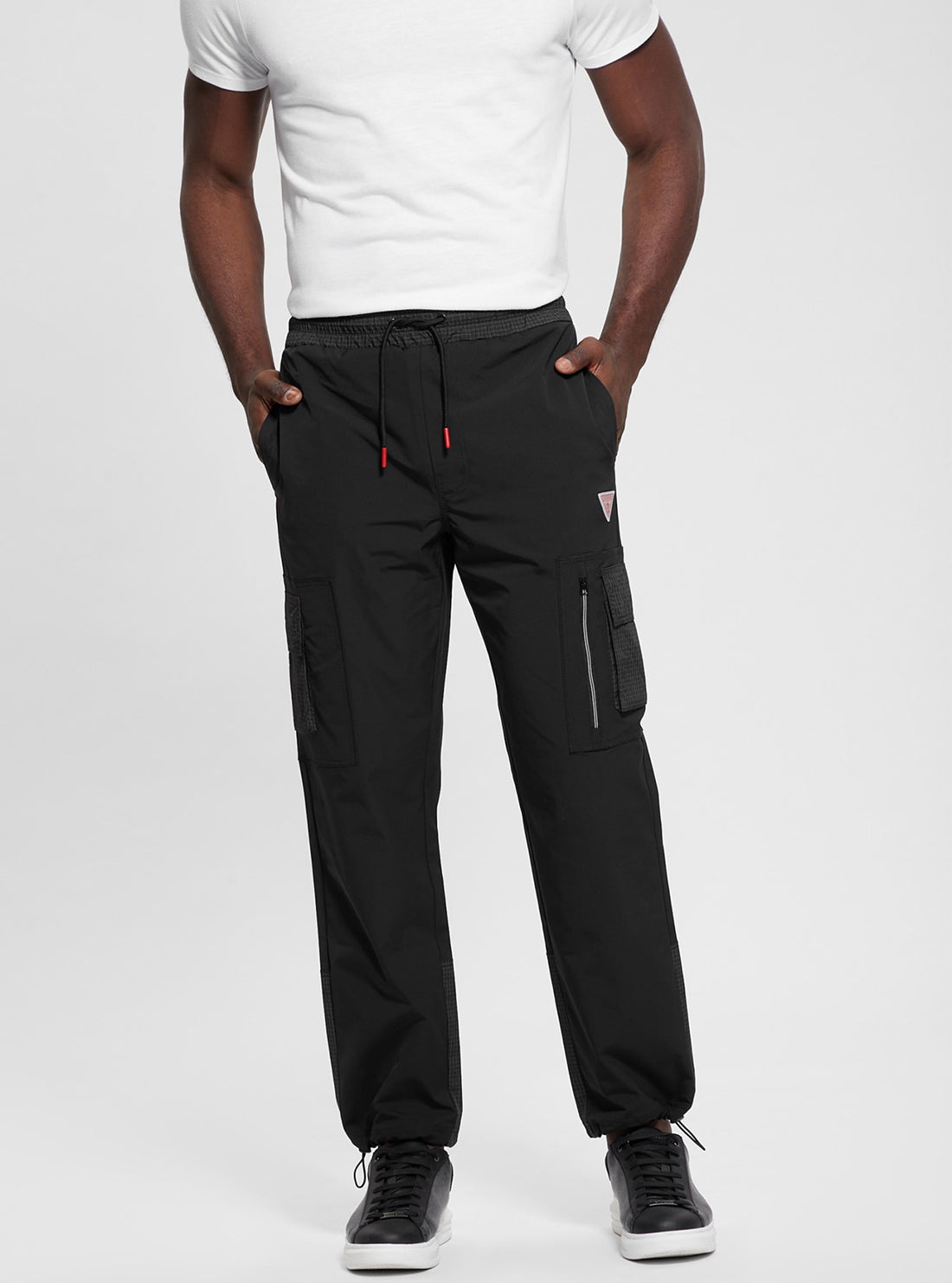 GUESS Black Zubin Active Pant front view