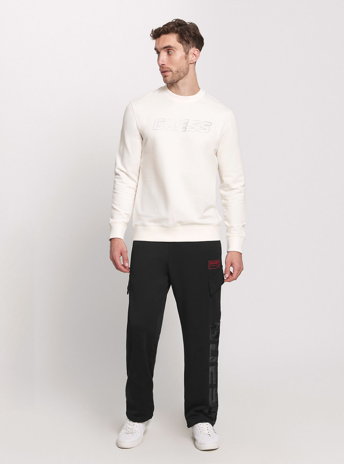 GUESS Eco White Zubin Jumper full view