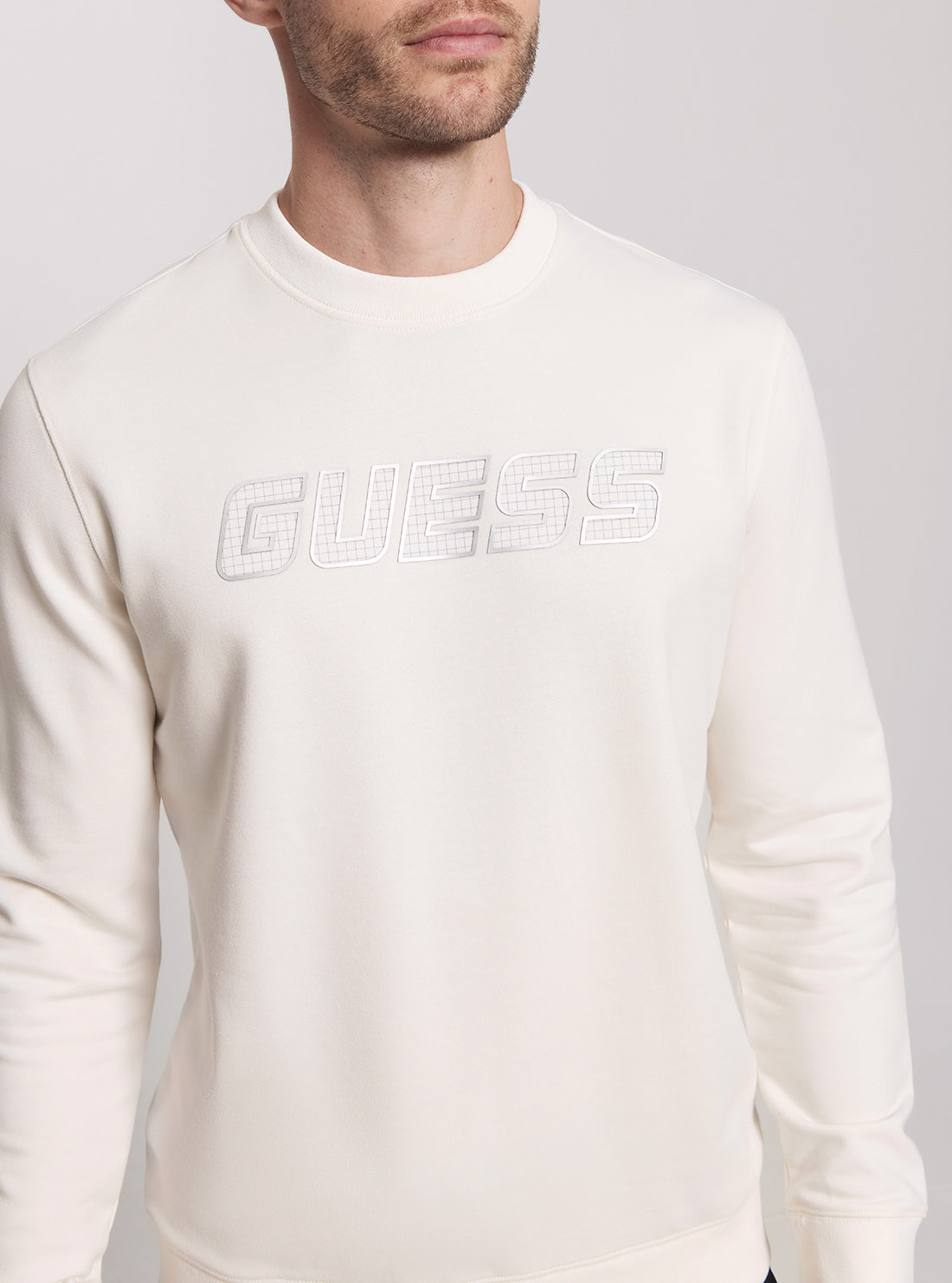 GUESS Eco White Zubin Jumper detail view