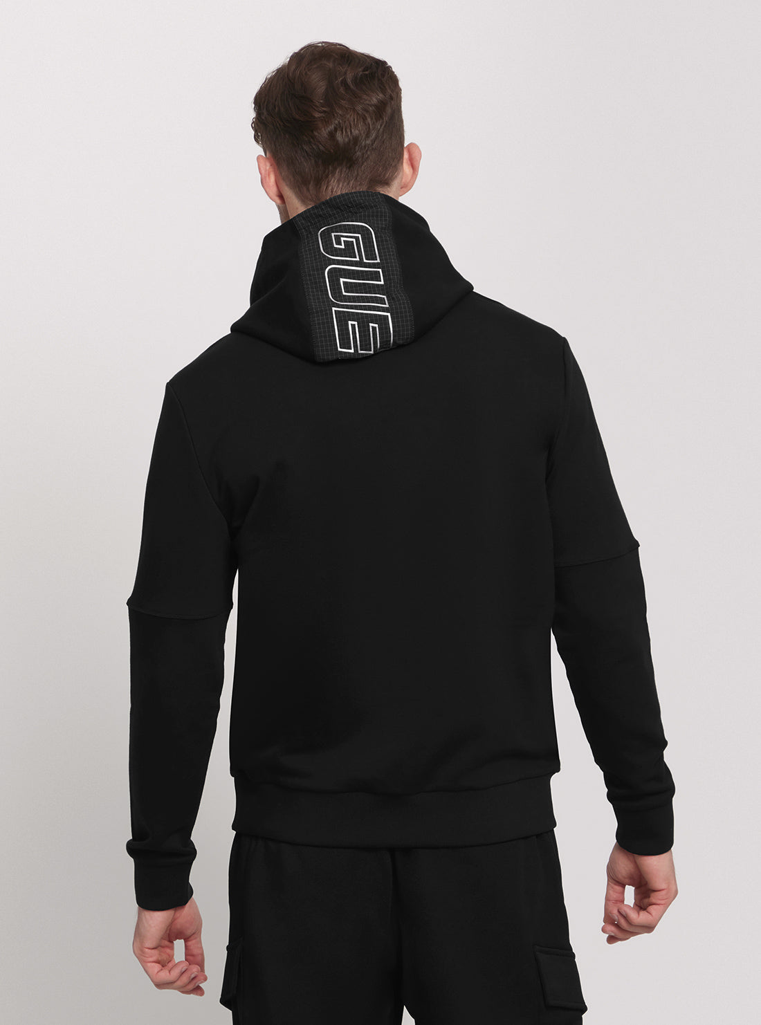 GUESS Eco Black Zubin Hoodie Jumper back view