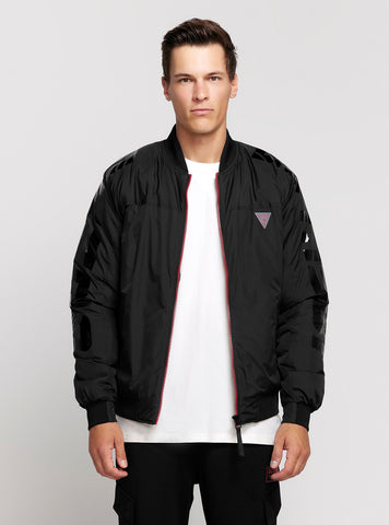 GUESS Black Baloo Bomber Jacket front view