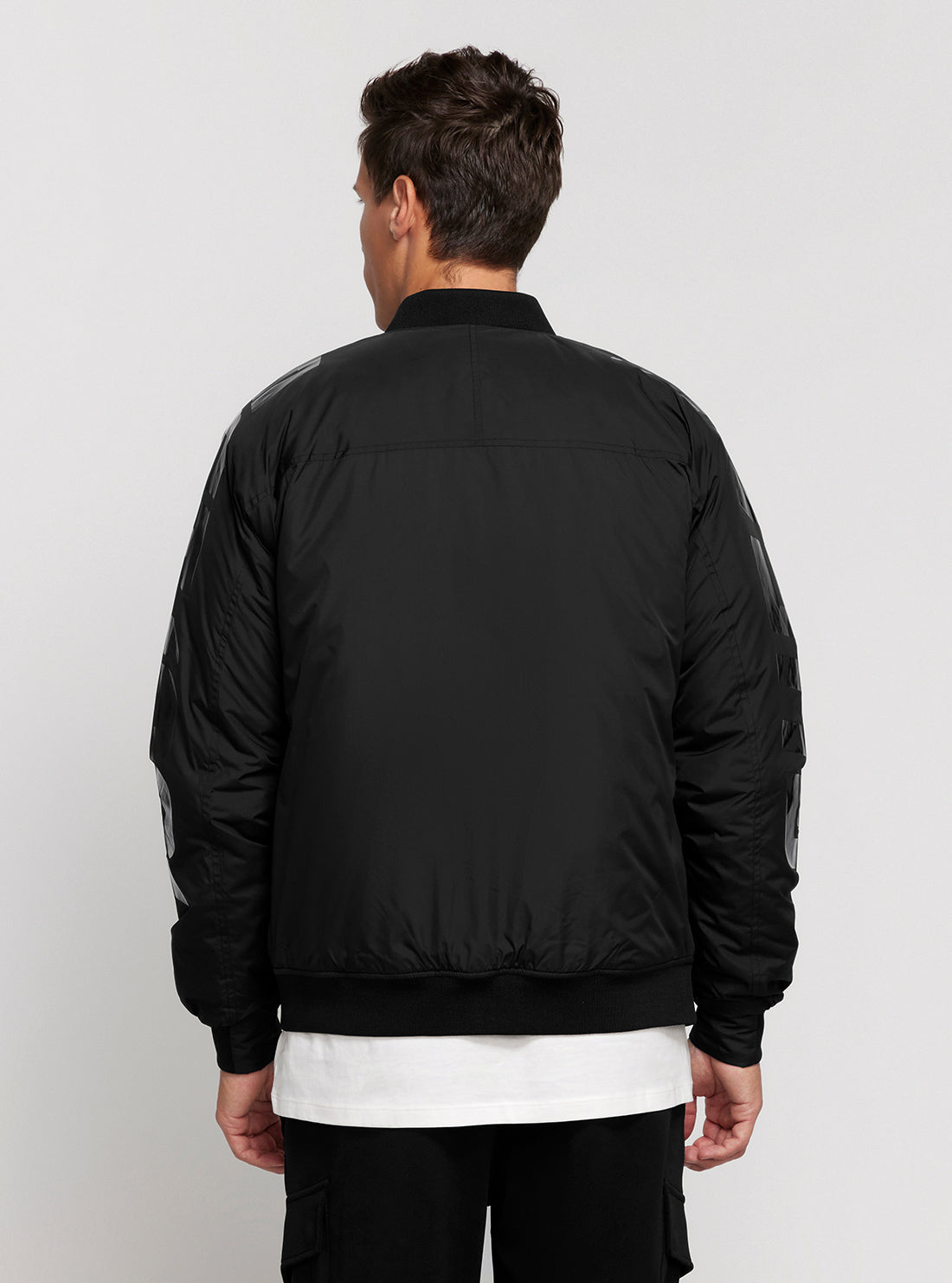 GUESS Black Baloo Bomber Jacket back view