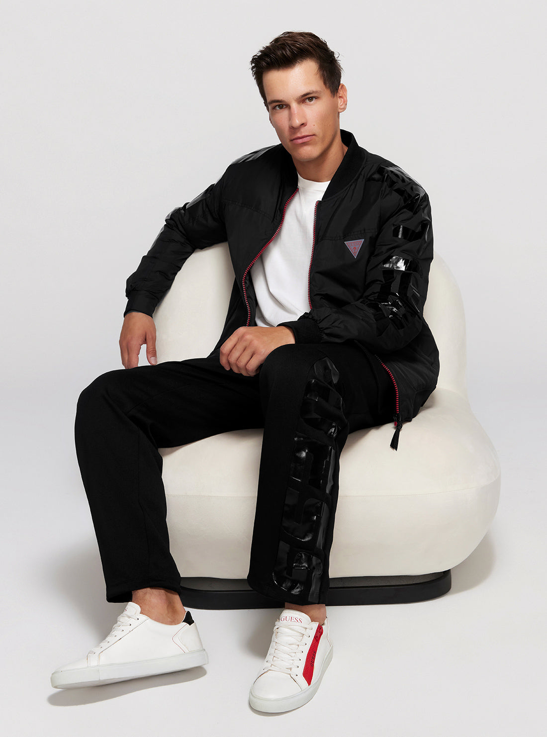 GUESS Black Baloo Bomber Jacket side view
