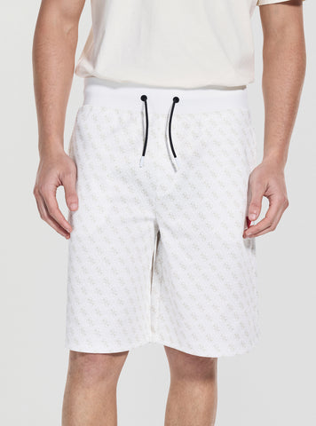 GUESS Mens White Logo Korbin Active Shorts Z4YD03FL04Q Front View