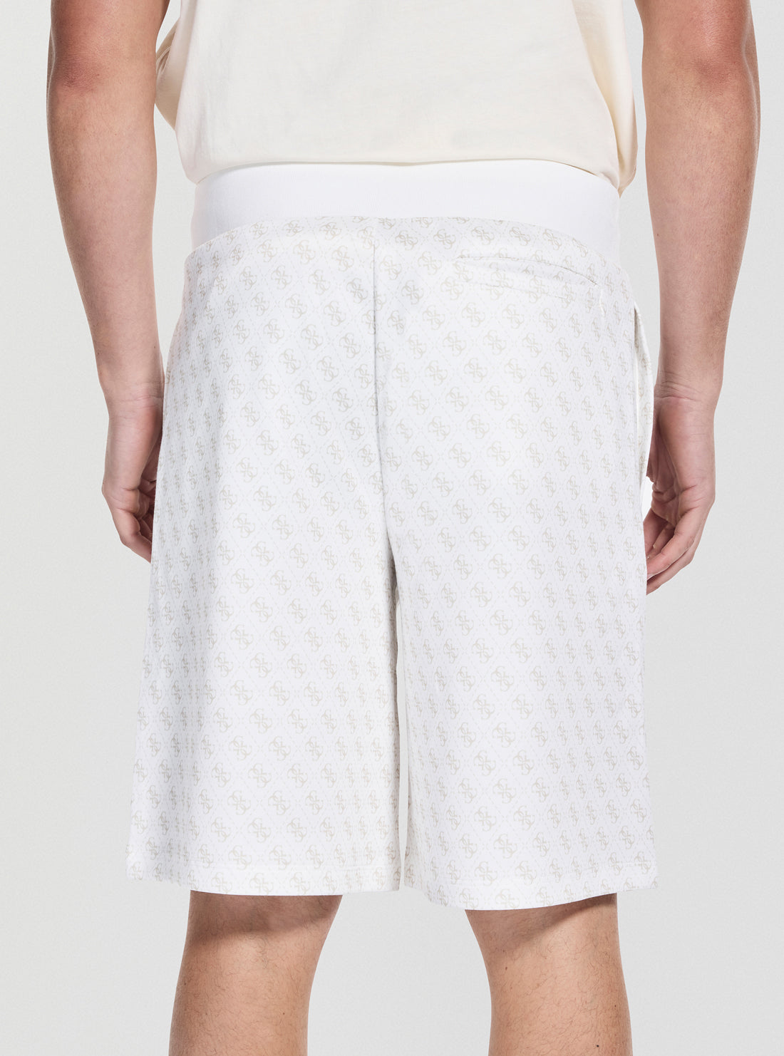 GUESS Mens White Logo Korbin Active Shorts Z4YD03FL04Q Back view