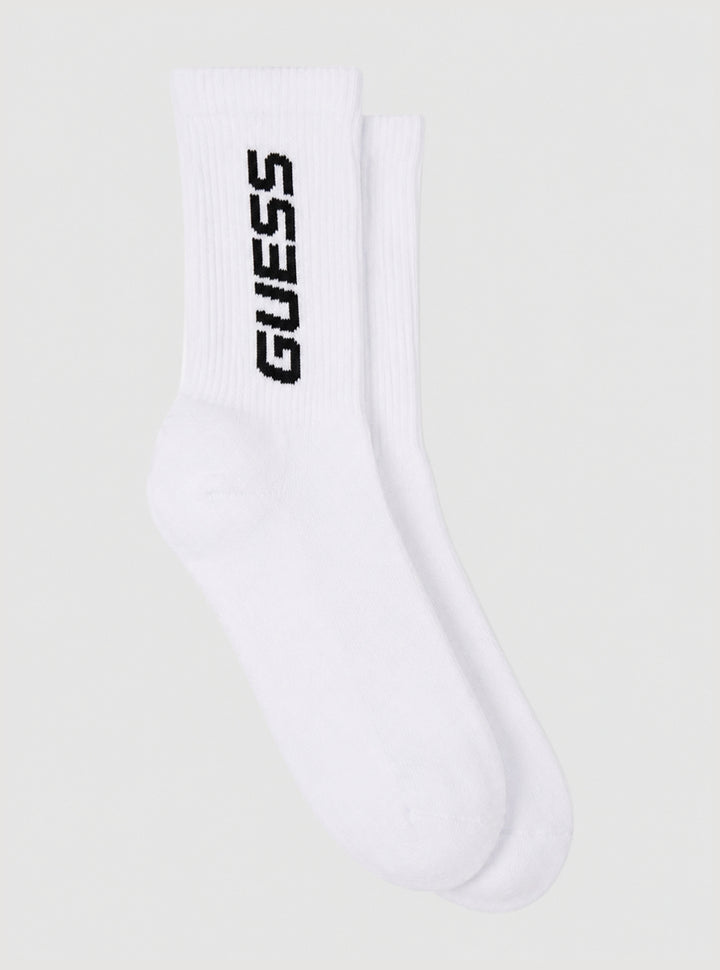 GUESS Womens White Arlo Sport Socks Z4YZ02ZZ00I Front View