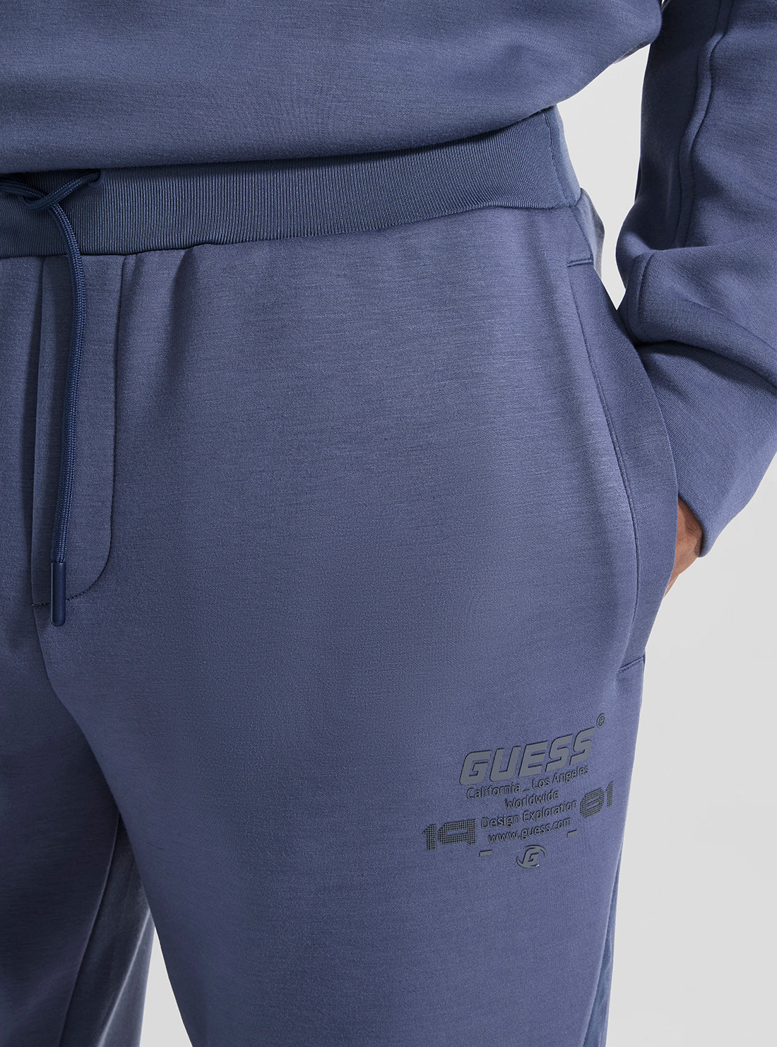 GUESS Mens Blue Ryota Cuffed Active Pants Z5BB00KCNS2 Detail View