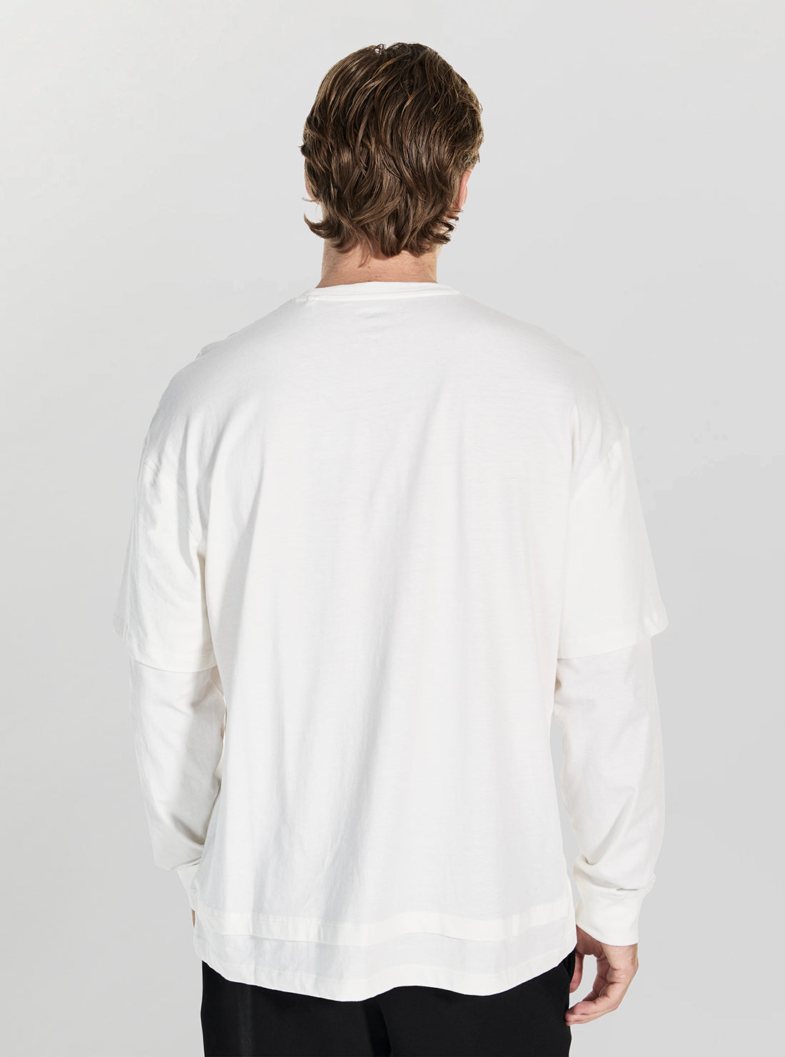 GUESS Mens White Nicco Long Sleeve T-Shirt Z5BI07I3Z14 Back View