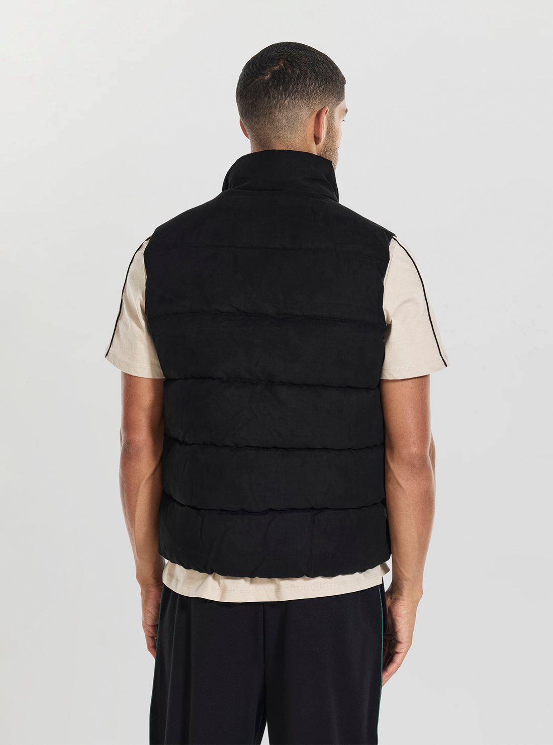 GUESS Mens Black Moka Padded Vest Z5BL01W3230 Back View