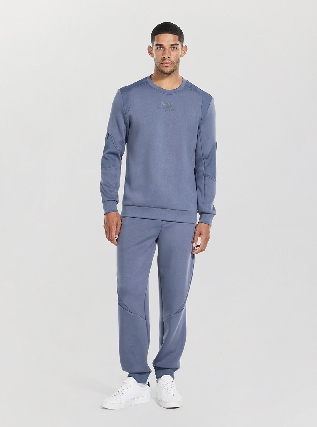 GUESS Mens Blue Ryota Active Sweatshirt  Z5BQ00KCNS2 Full View