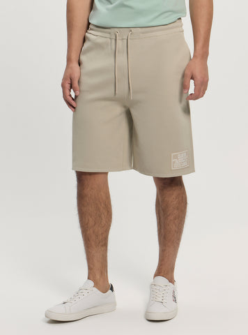 GUESS Mens Eco Beige Midho Knit Active Shorts Z5GD05Z2Q42 Front View