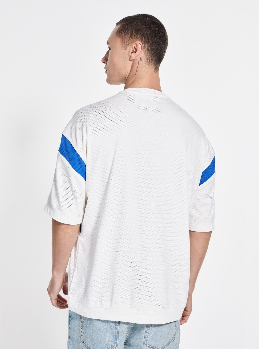 GUESS Mens White Bluflax Graphic Active T-Shirt Z5GI14KCR00 Back View