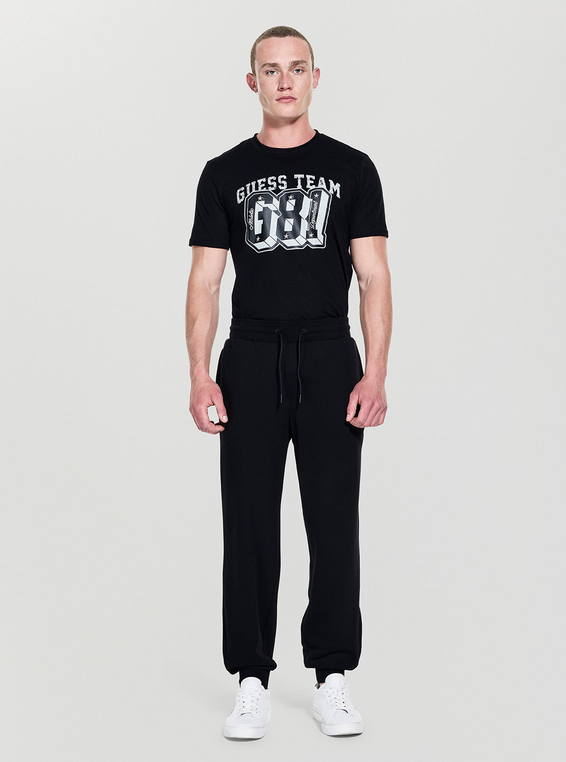 GUESS Mens Black Mentore Cuffed Active Pant Z5YB01KCE91 Full View