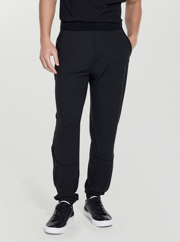 GUESS Mens Black Logo Waistband Pants Z5YB12KCX82 Front View