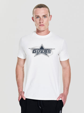 GUESS Womens White Nello Active T-Shirt Z5YI02I3Z14 Front View