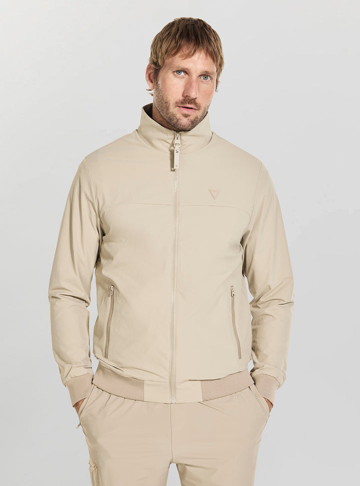 GUESS Mens Impact Grey New Amos Active Jacket Z5YL07WH2H0 Front View