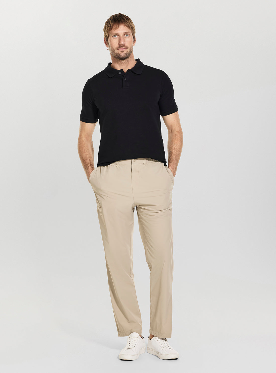 GUESS Mens Grey Ottavio Chino Active Pants Z6GB08W1996 Full View