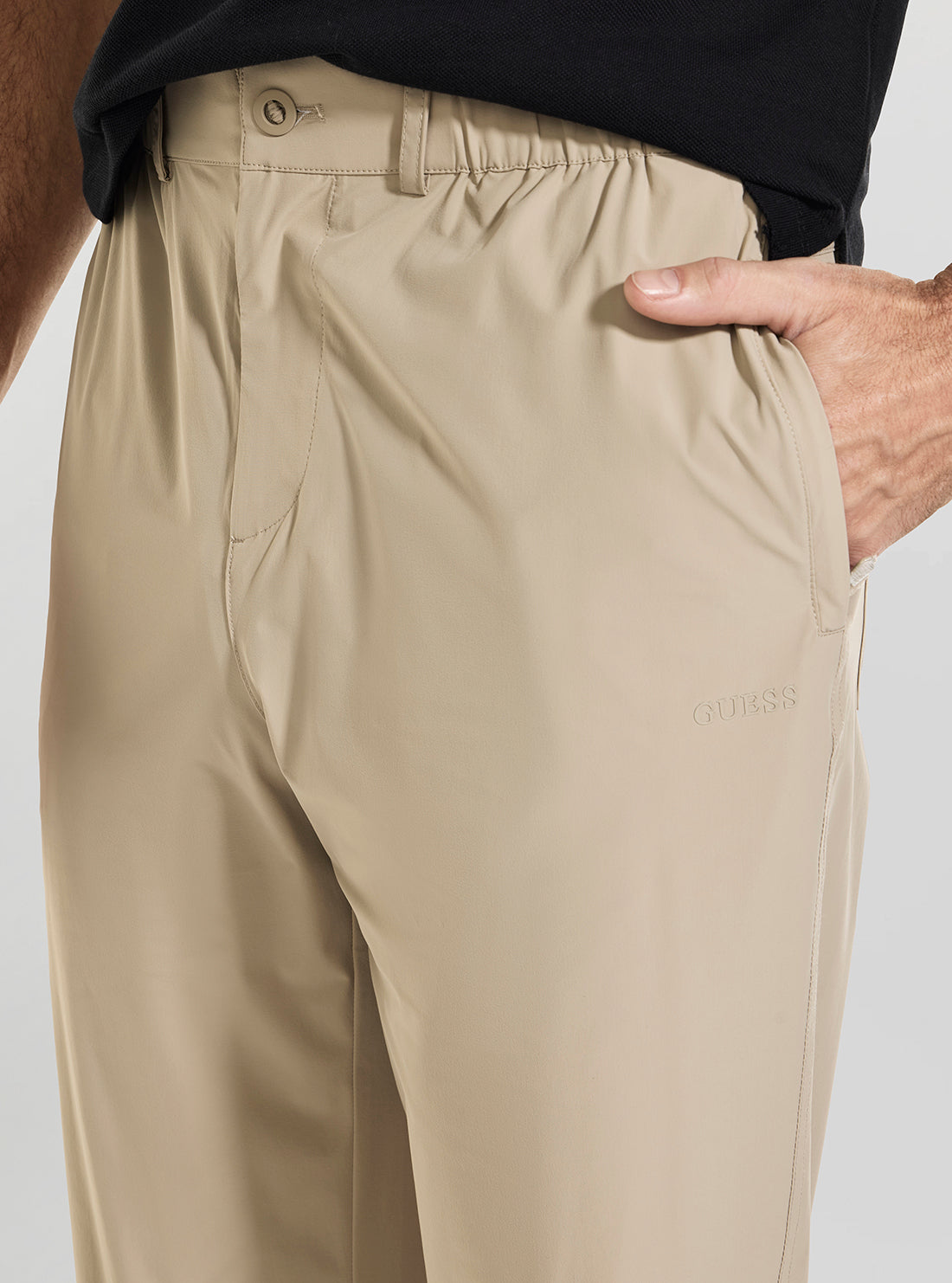GUESS Mens Grey Ottavio Chino Active Pants Z6GB08W1996 Detail View