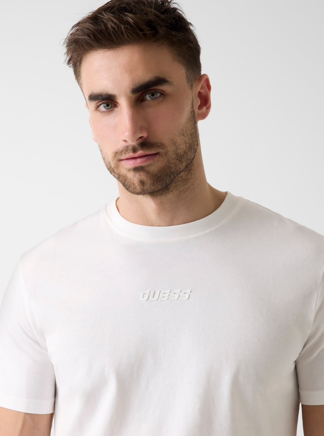 GUESS Mens White Ambrogio Active T-Shirt Z6GI06K2847 Detail View