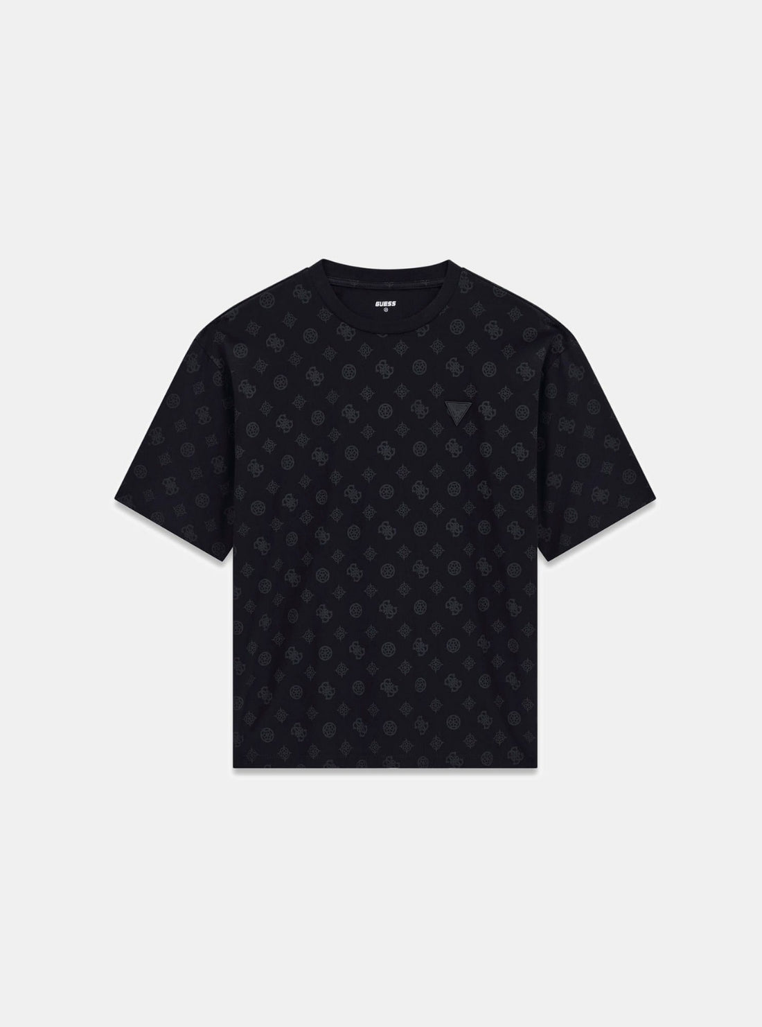 GUESS Mens Black Ovidio All-Over Logo T-Shirt Z6GI07K2852 Flatlay