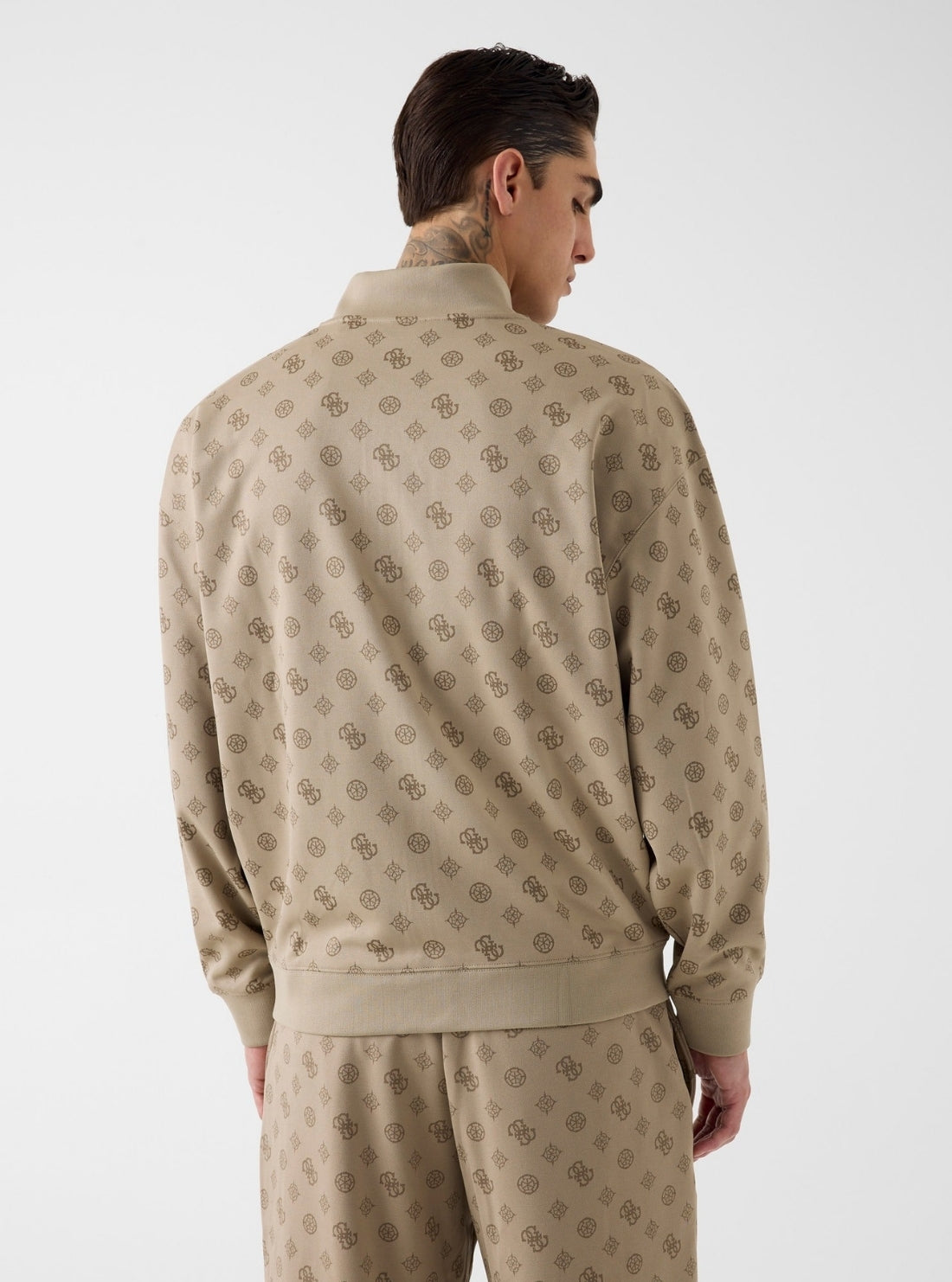 Impact Grey Logo Ovidio Full Zip Active Sweatshirt | GUESS