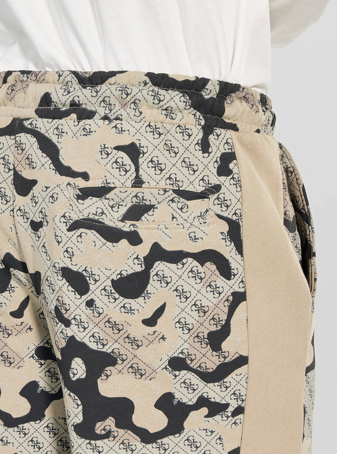 GUESS Mens Beige Camo Logo Chayton Straight Leg Pant Z6RB02K9YI1 Detail View
