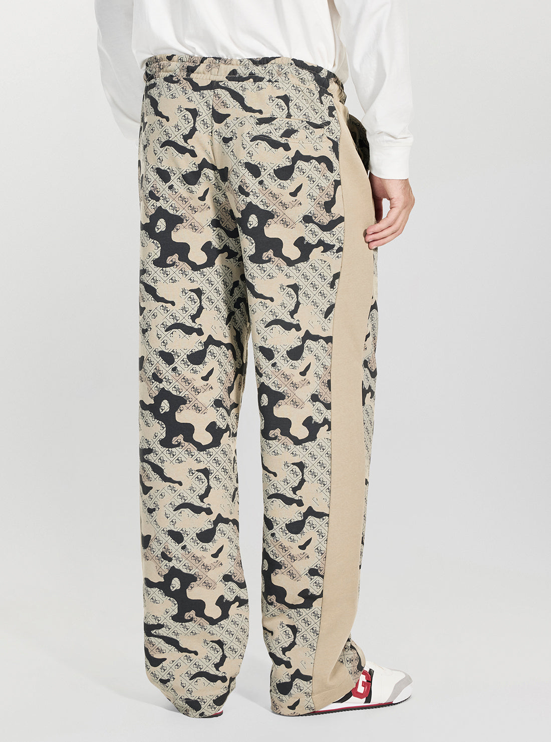 GUESS Mens Beige Camo Logo Chayton Straight Leg Pant Z6RB02K9YI1 Back View