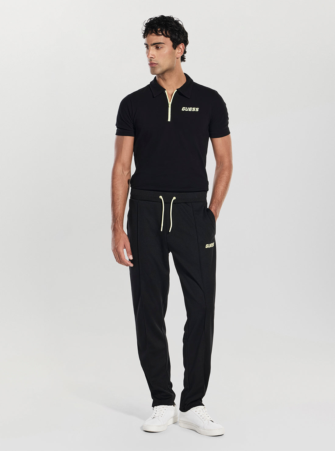 GUESS Mens Black Lansa Active Jogger Pants Z6RB04KD482 Full View