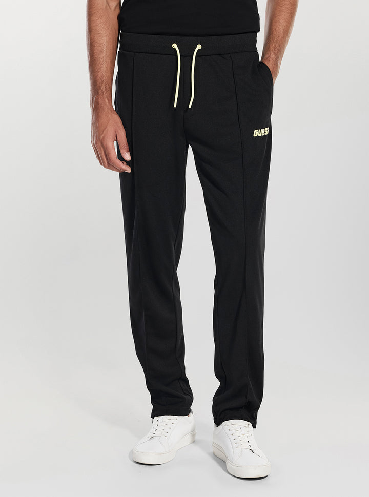 GUESS Mens Black Lansa Active Jogger Pants Z6RB04KD482 Front View
