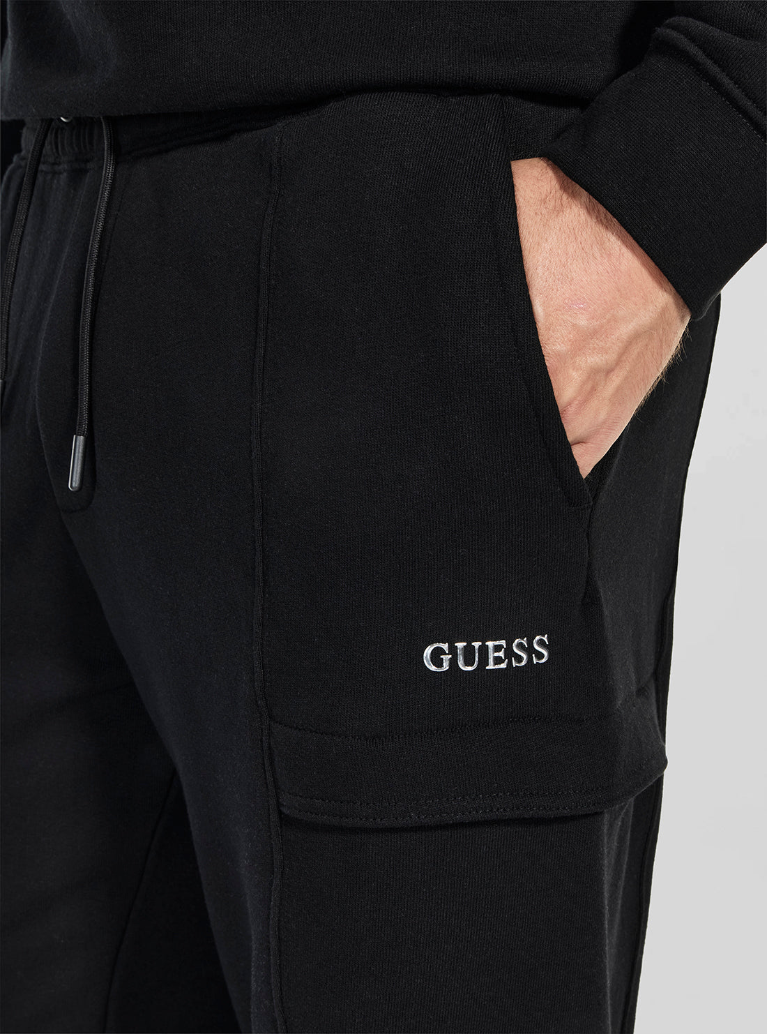 GUESS Mens Black Marzio Active Cargo Pant Z6RB11KAIJ1 Detail View