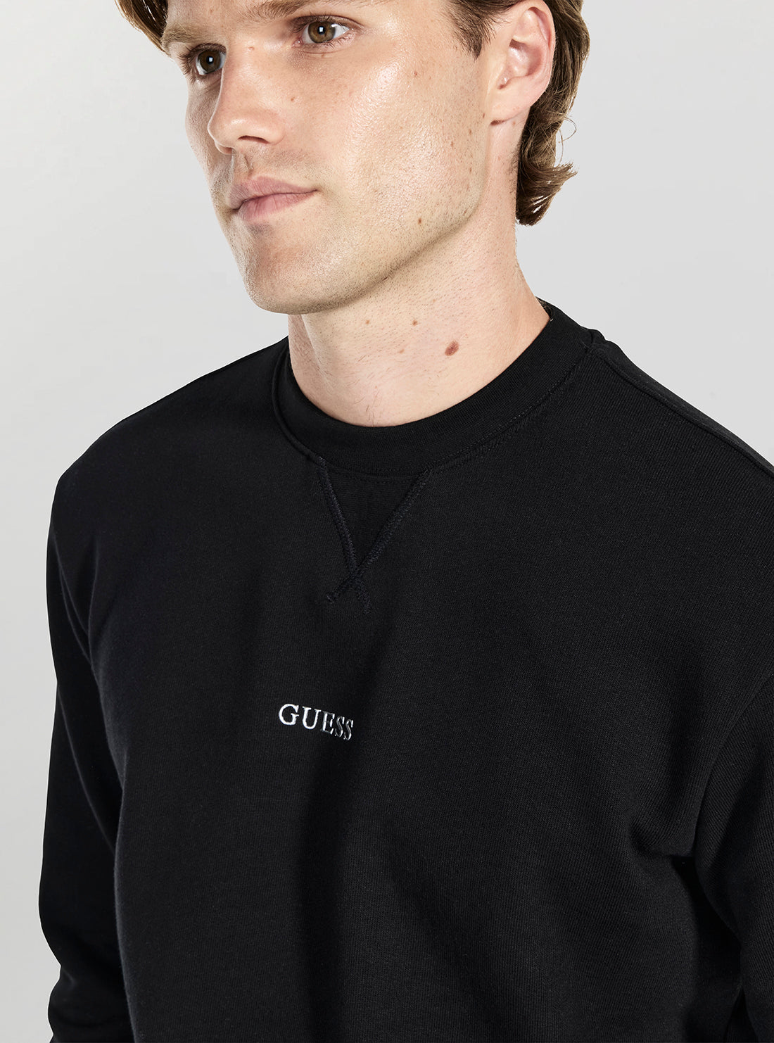 GUESS Mens Black Marzio Active Sweatshirt Z6RQ19KAIJ1 Detail View