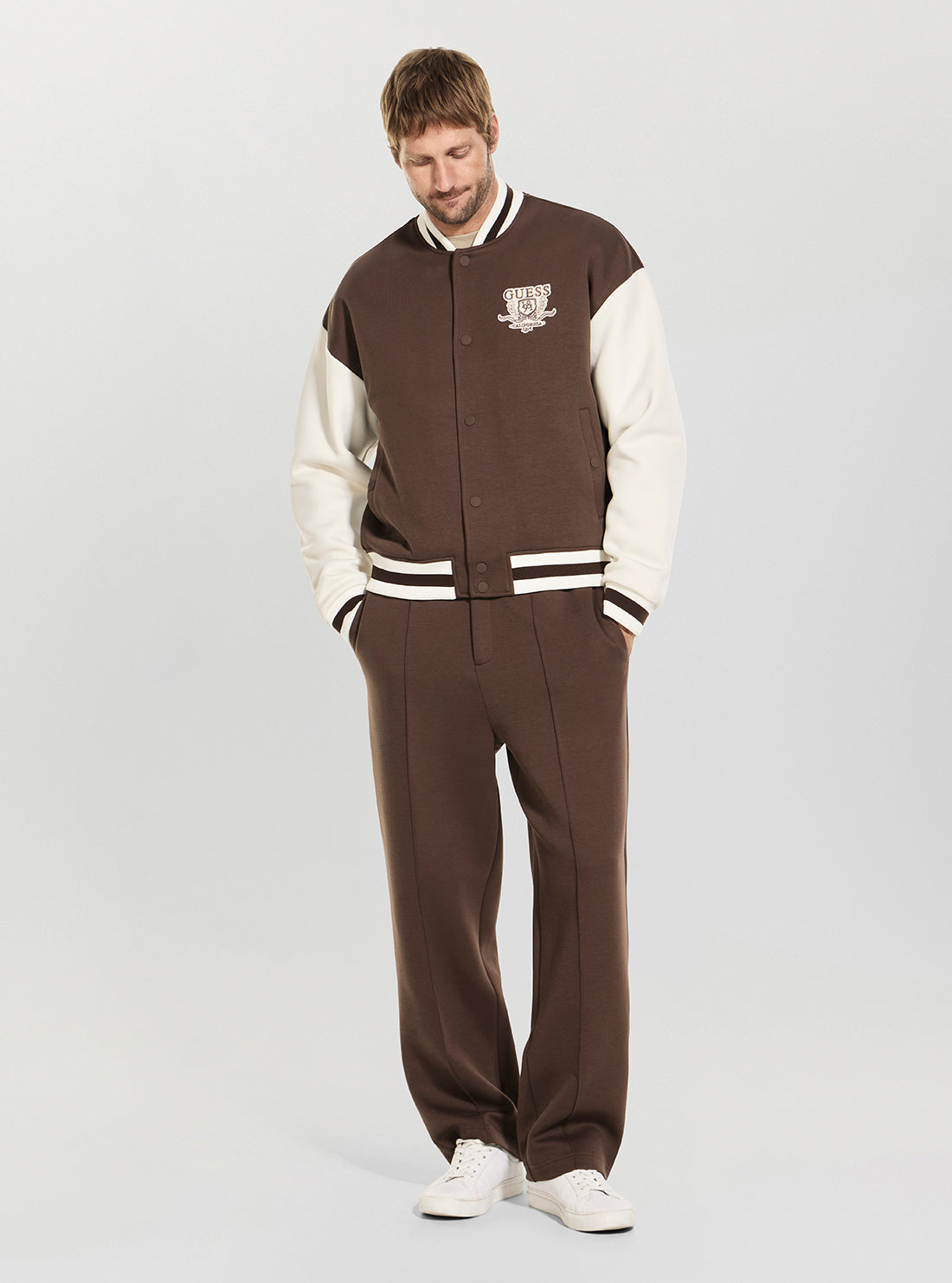 GUESS Mens Brown Herald Straight Leg Active Pants Z6YB17K4995 Full View